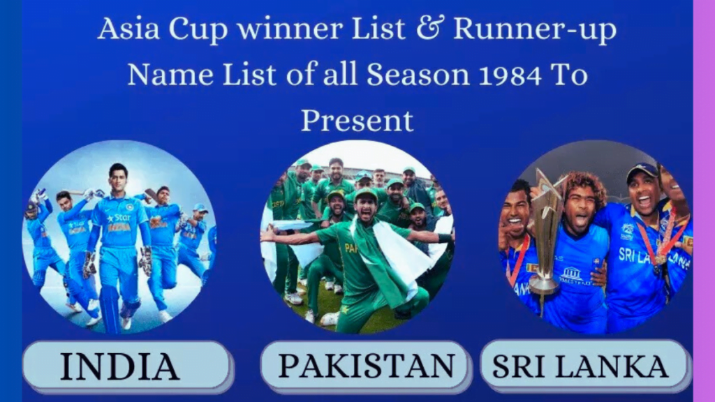 Asia Cup Winners Llist